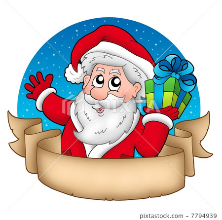 Ancient Christmas banner with Santa Ancient Christmas banner with Santa 7794939