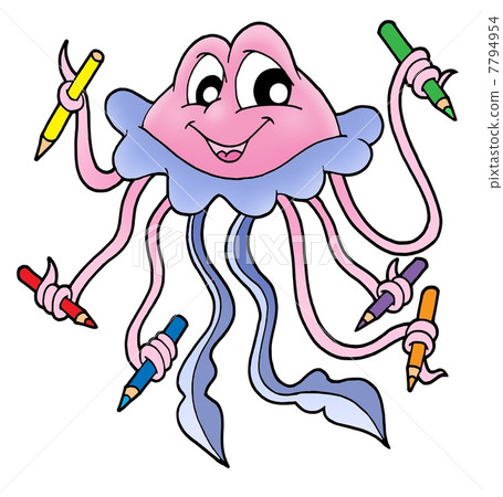 jellyfish with crayons 7794954
