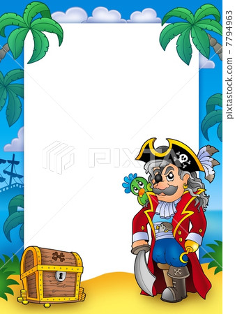 Frame with noble corsair and chest 7794963