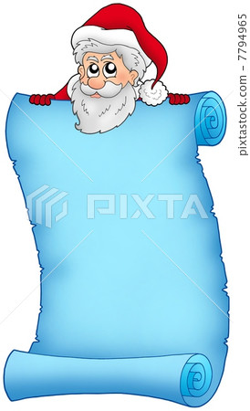 Christmas blue scroll with Santa 2 7794965
