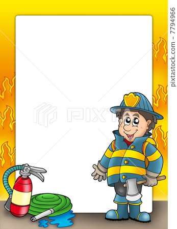Fire protection frame with fireman Fire protection frame with fireman 7794966