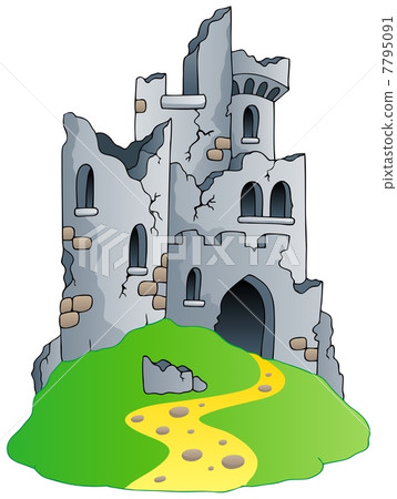 Castle ruins on hill Castle ruins on hill 7795091