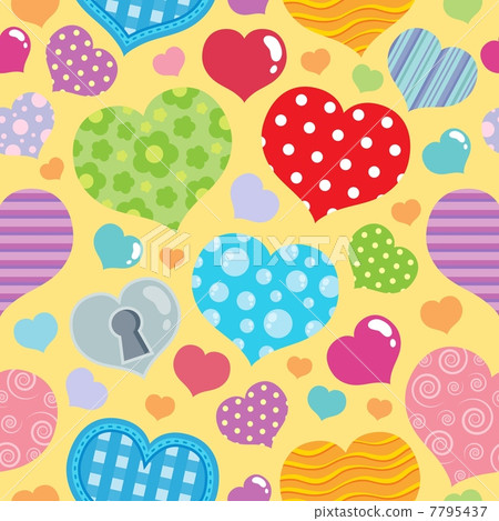 Seamless background with hearts 8 - Stock Illustration [7795437] - PIXTA