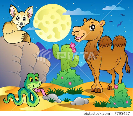 Desert scene with various animals 3 7795457