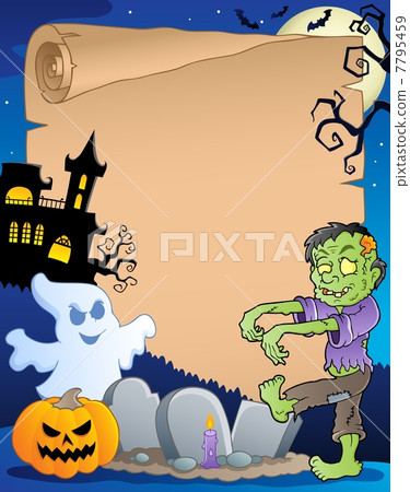 Scene with Halloween parchment 3 Scene with Halloween parchment 3 7795459