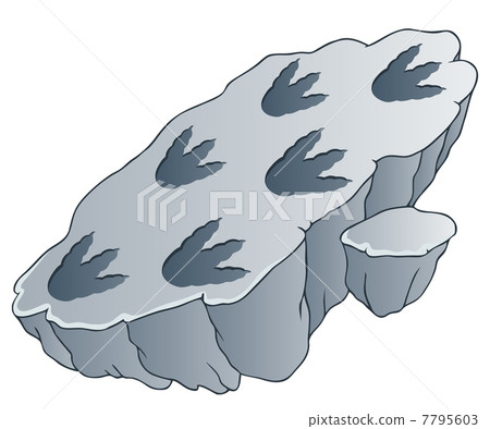 Rock with dinosaur footprints Rock with dinosaur footprints 7795603