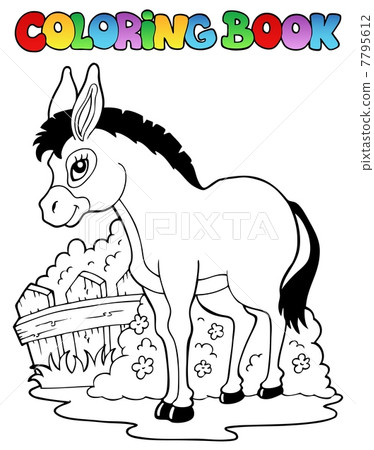 Coloring book donkey theme 1 Coloring book donkey theme 1 7795612