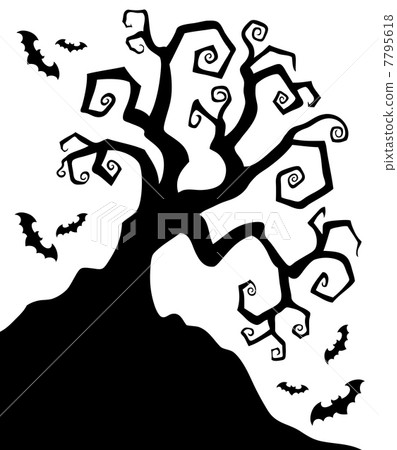 Spooky silhouette of Halloween tree Spooky silhouette of Halloween tree 7795618