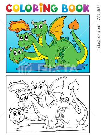 Coloring book dragon theme image 4 Coloring book dragon theme image 4 7795625