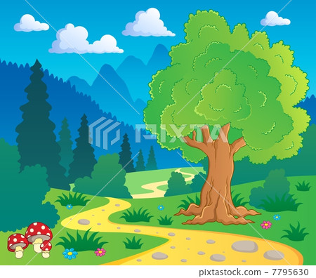 Cartoon forest landscape 8 7795630