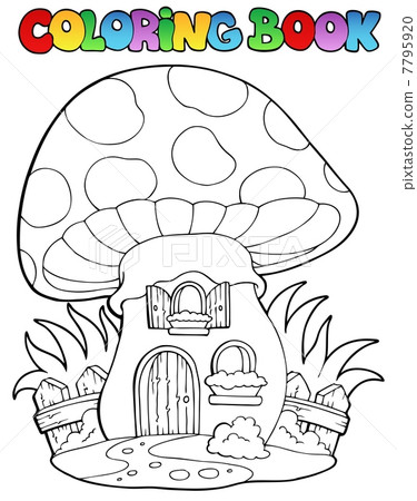 Coloring book mushroom house 7795920