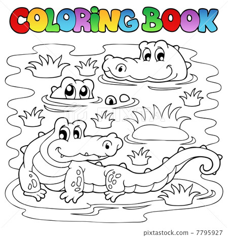 Coloring book crocodile image 1 Coloring book crocodile image 1 7795927