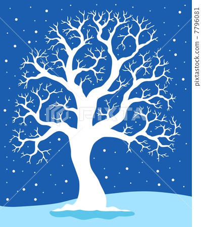 White tree on blue background 1 White tree on blue background 1 7796081
