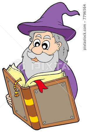 Wizard reading magic book 7796564