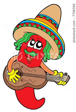 Mexican chilli guitar player Mexican chilli guitar player 7796566