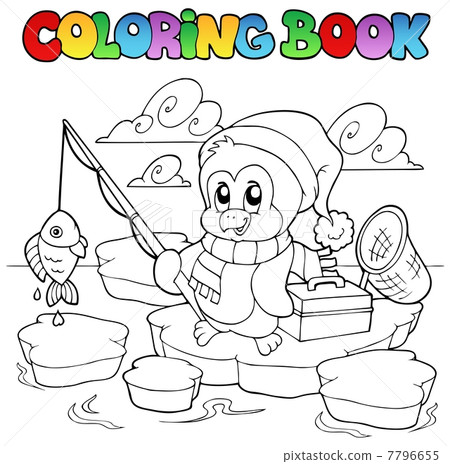 Coloring book fishing penguin Coloring book fishing penguin 7796655