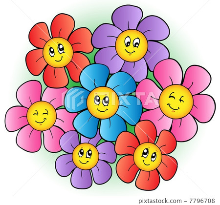 Group of cartoon flowers-插圖素材 [7796708] - PIXTA圖庫