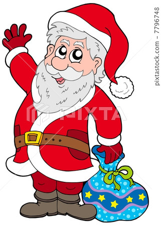 Cute Santa Claus with gifts 7796748