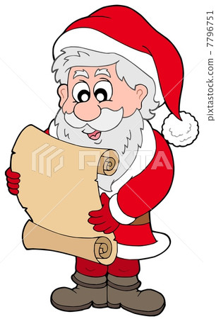 Santa Claus reading parchment 7796751