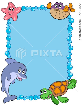Frame with sea animals 1 7796822