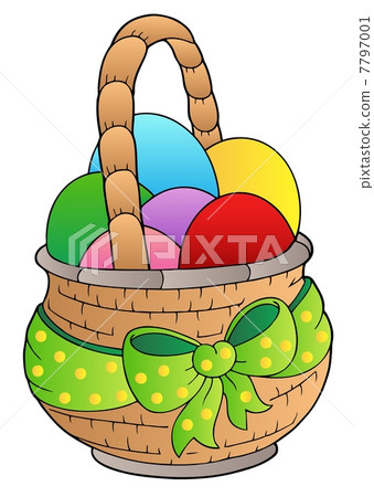 Basket with Easter eggs 7797001