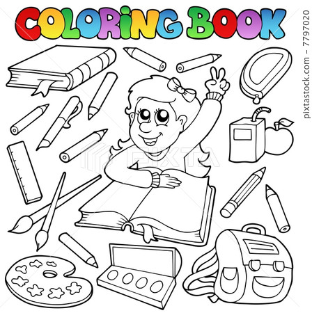 Coloring book school topic 1 7797020