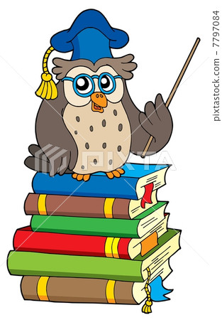 Owl teacher and books Owl teacher and books 7797084
