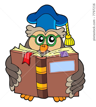 Owl teacher reading book Owl teacher reading book 7797216