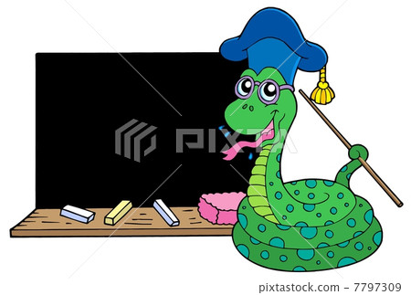 Snake teacher with blackboard Snake teacher with blackboard 7797309