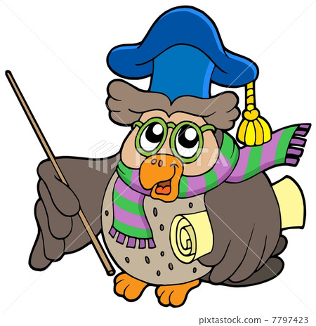Owl teacher with parchment Owl teacher with parchment 7797423