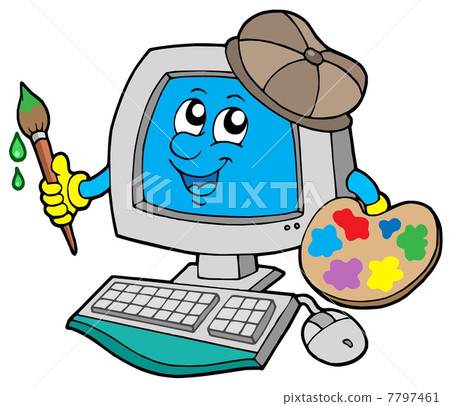 Cartoon computer artist Cartoon computer artist 7797461