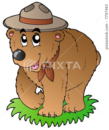 Cartoon happy scout bear Cartoon happy scout bear 7797463