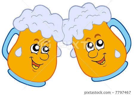 Pair of cartoon beers 7797467