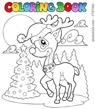 Coloring book Christmas deer 1 Coloring book Christmas deer 1 7797482