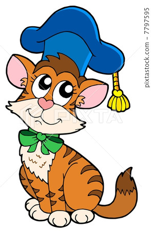 Cat teacher in hat Cat teacher in hat 7797595