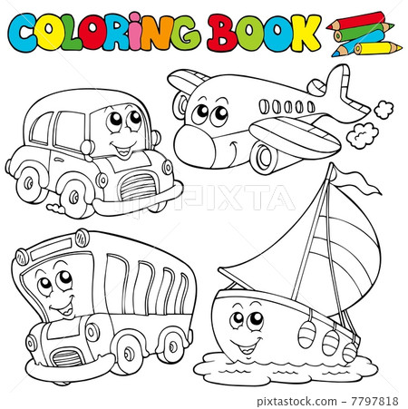 Coloring book with various vehicles 7797818