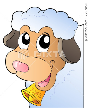 Cartoon lurking sheep Cartoon lurking sheep 7797850