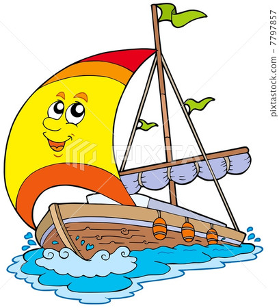 Cartoon yacht Cartoon yacht 7797857