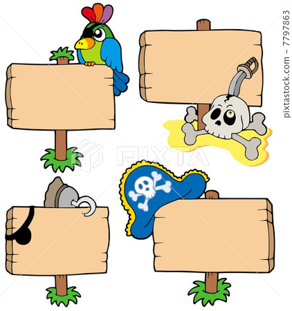 Pirate wooden signs collection Pirate wooden signs collection 7797863