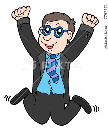 Happy jumping businessman 2 7797871