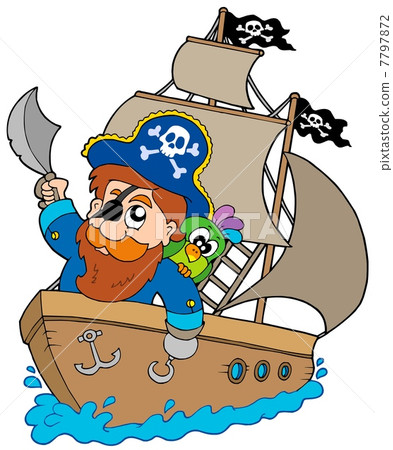 Pirate sailing on ship Pirate sailing on ship 7797872