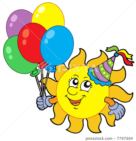 Party sun with balloons Party sun with balloons 7797884