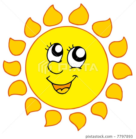 Cartoon smiling Sun 7797893