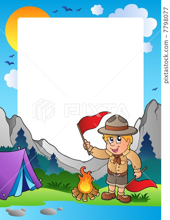 Summer frame with scout theme 5 Summer frame with scout theme 5 7798077