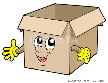 Open cute cardboard box Open cute cardboard box 7798083