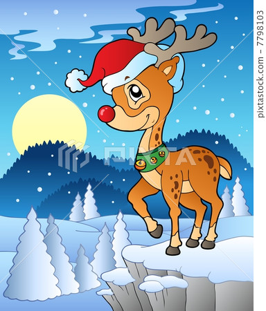 Scene with Christmas deer 1 Scene with Christmas deer 1 7798103