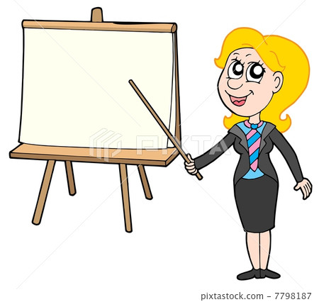 Businesswoman with table 7798187