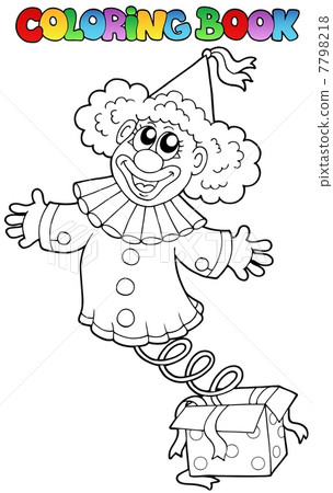 Coloring book with clown in box Coloring book with clown in box 7798218