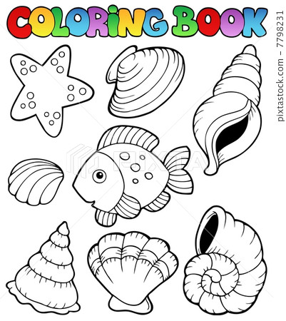 Coloring book with seashells 7798231
