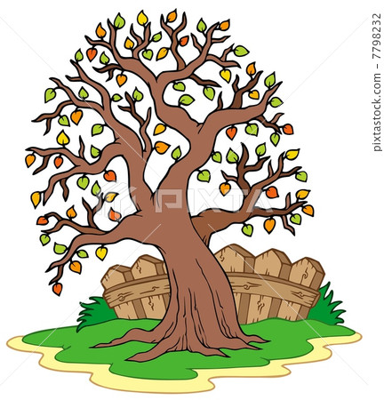 Leafy tree with fence Leafy tree with fence 7798232